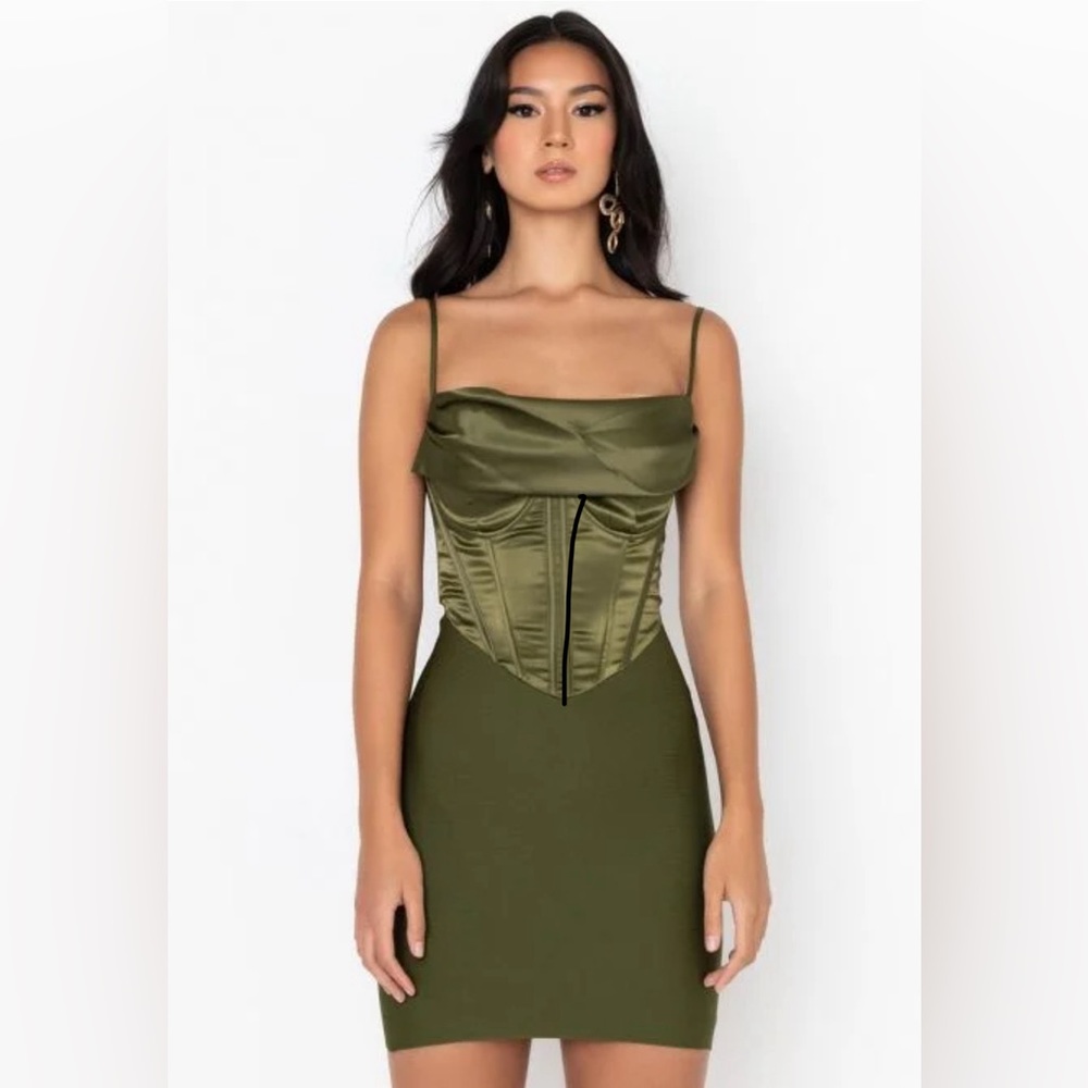 AKIRA - BANDAGE MINI DRESS WITH ATTACHED SATIN CORSET